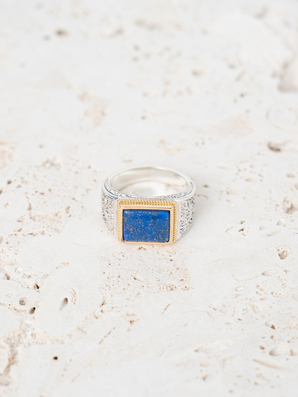 GEROCHRISTO | Ring in 18K Gold and sterling silver with Lapis
