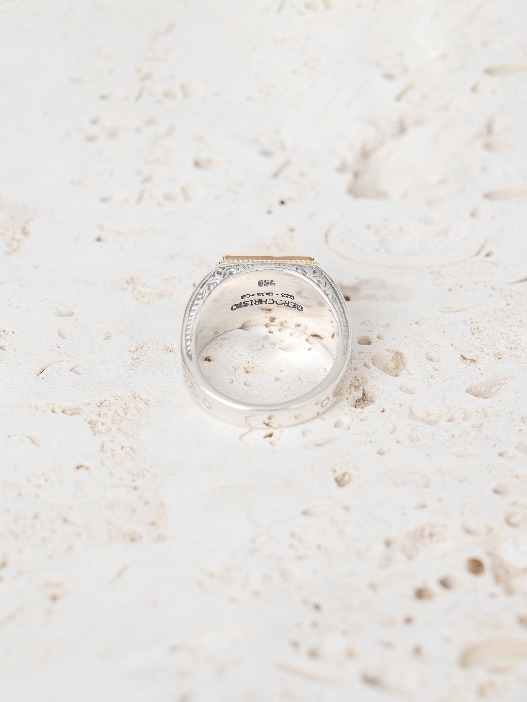 GEROCHRISTO | Ring in 18K Gold and sterling silver with Lapis 20374