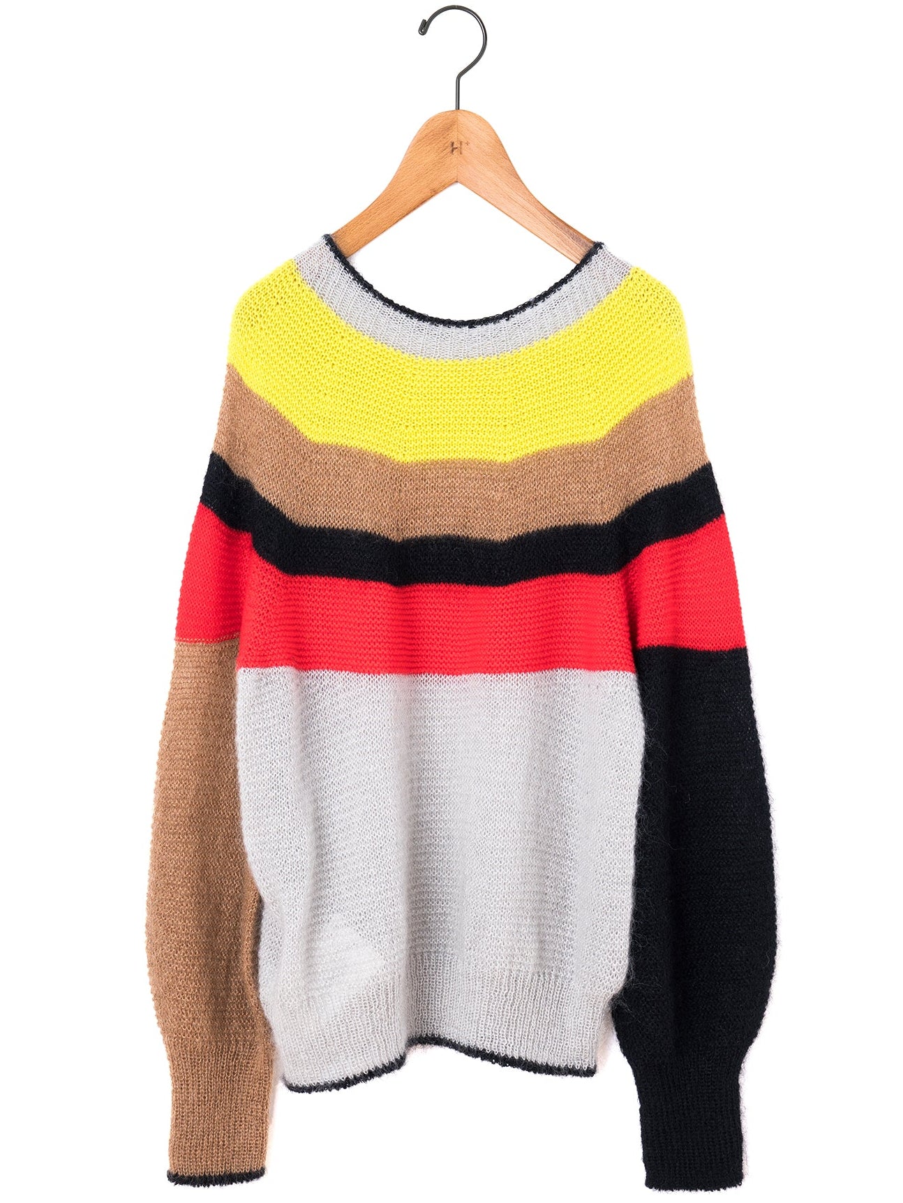 enrica | シルクモヘヤボーダーウールニットプルオーバー – H+