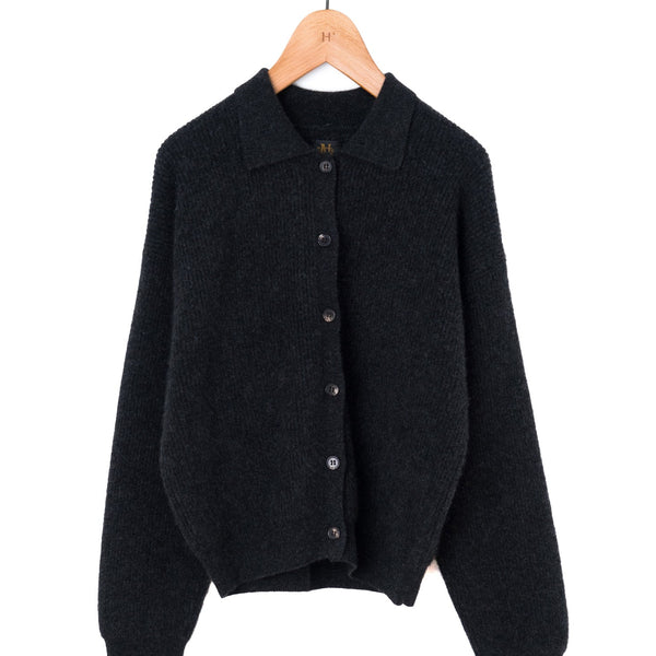 BATONER | カシミヤフォックス ポロカーディガン – H+HELIOTROPE