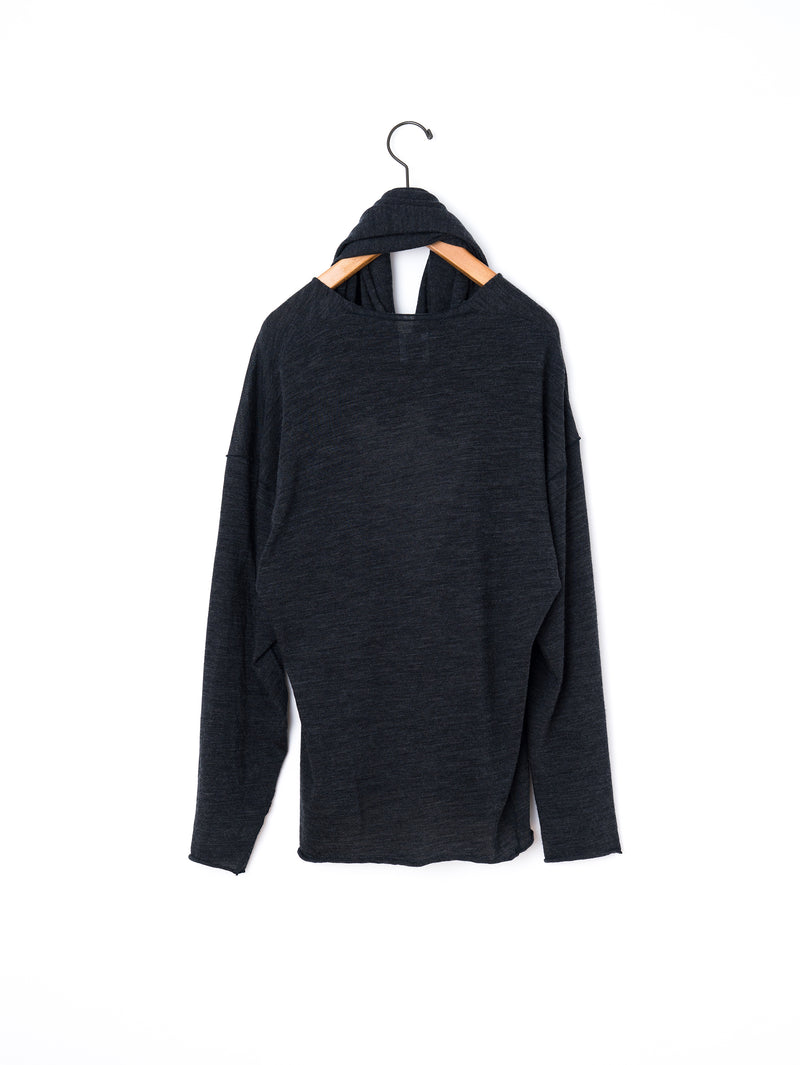 GGG | Deep V Neck Long Sleeve Pull Over with Stole 02-01-1757