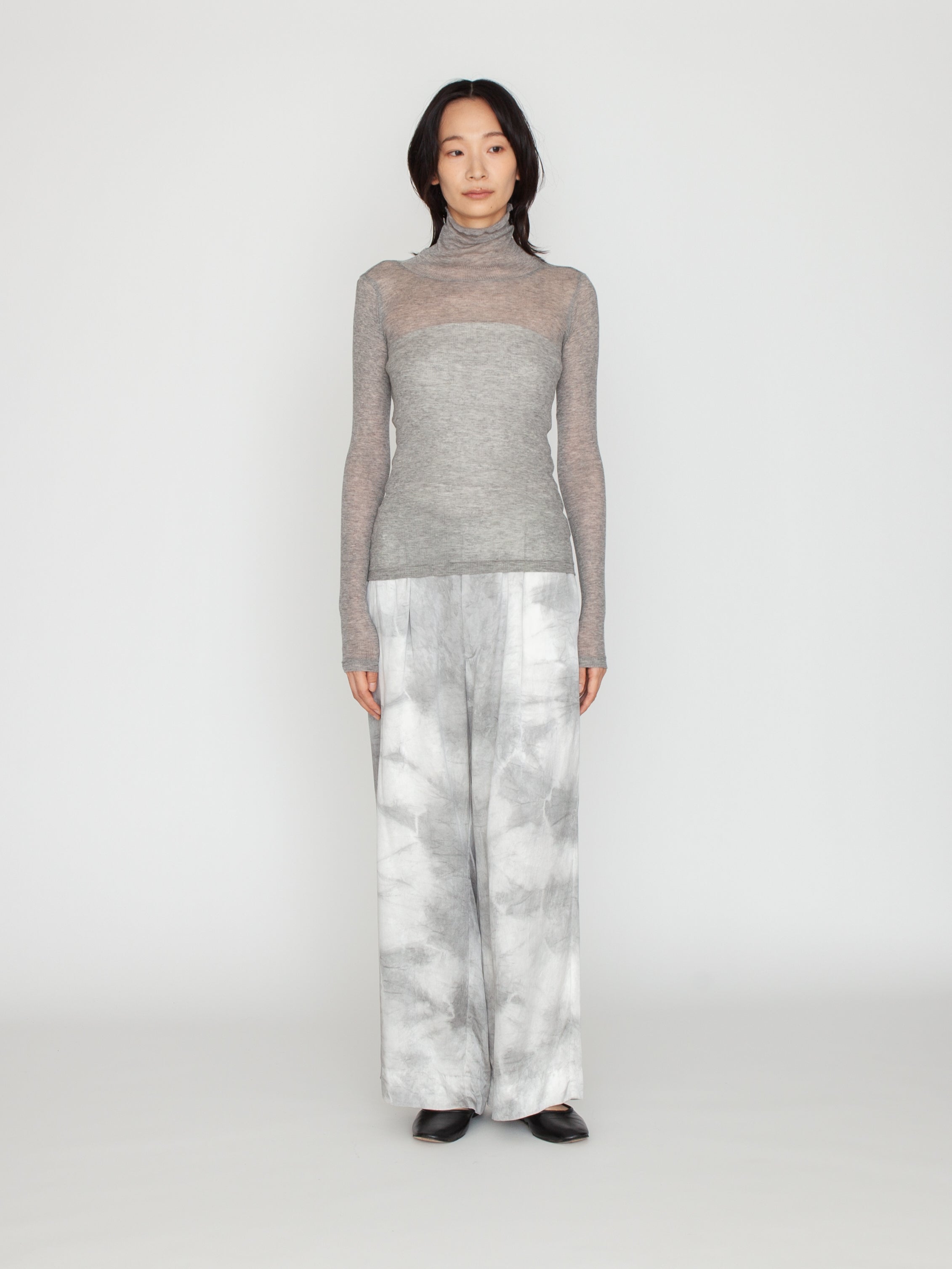 BATONER | MELTY RIB HIGH NECK LONG SLEEVE T-SHIRT BN-25FL-009