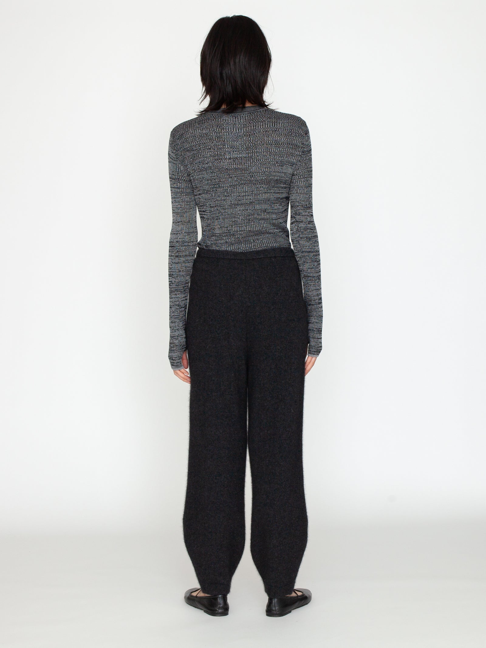 新品未使用】 enrica/エンリカ ラクーンミックスニットパンツ ブラック