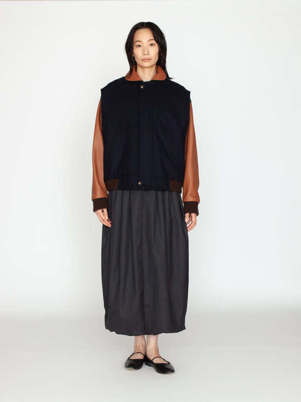 LES PRAIRIES DE PARIS | レザー切替ブルゾン BLOUSON JUMP