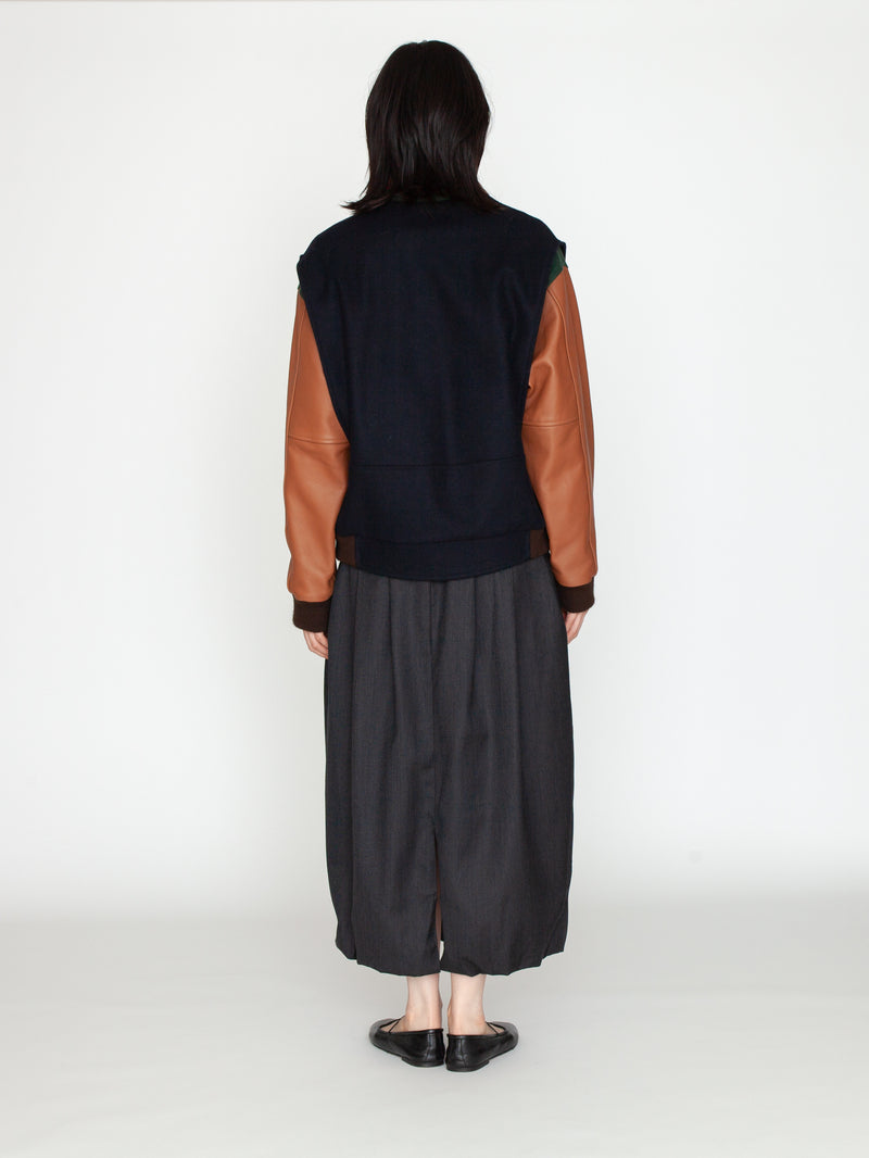 LES PRAIRIES DE PARIS | レザー切替ブルゾン BLOUSON JUMP