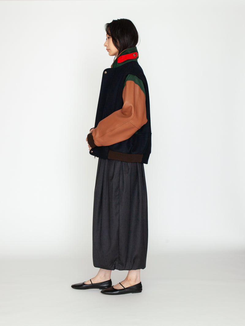 LES PRAIRIES DE PARIS | レザー切替ブルゾン BLOUSON JUMP