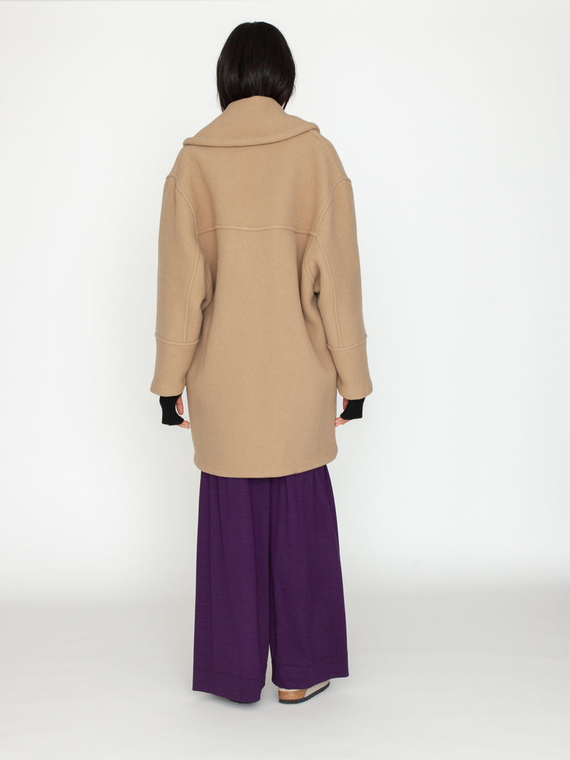 LES PRAIRIES DE PARIS | ドロップショルダーショールカラーウールコート