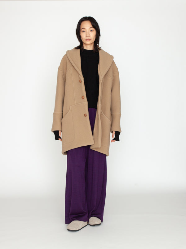 LES PRAIRIES DE PARIS | ドロップショルダーショールカラーウールコート
