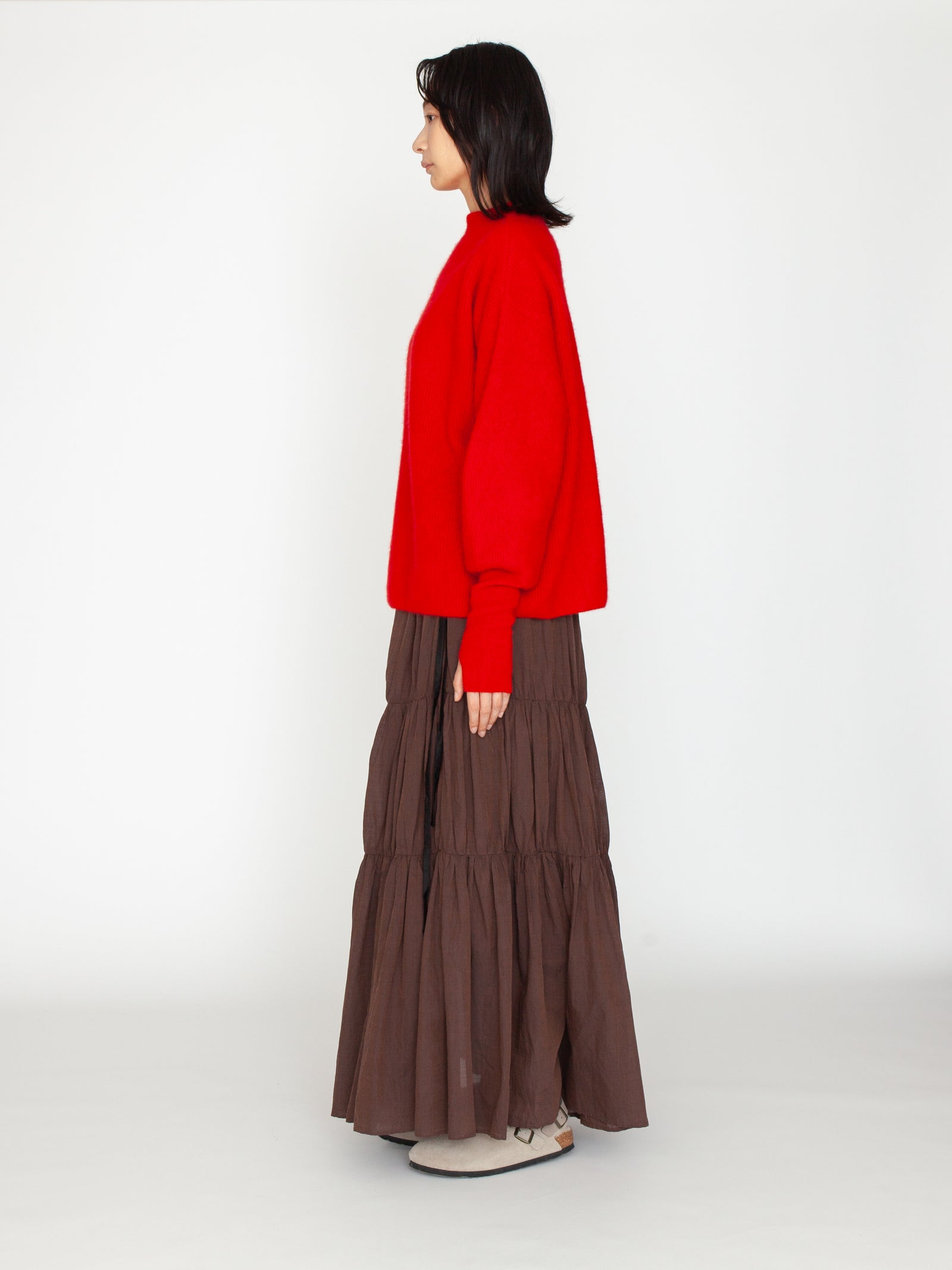 BATONER | カシミヤフォックスフィンガーホールボートネック – H+