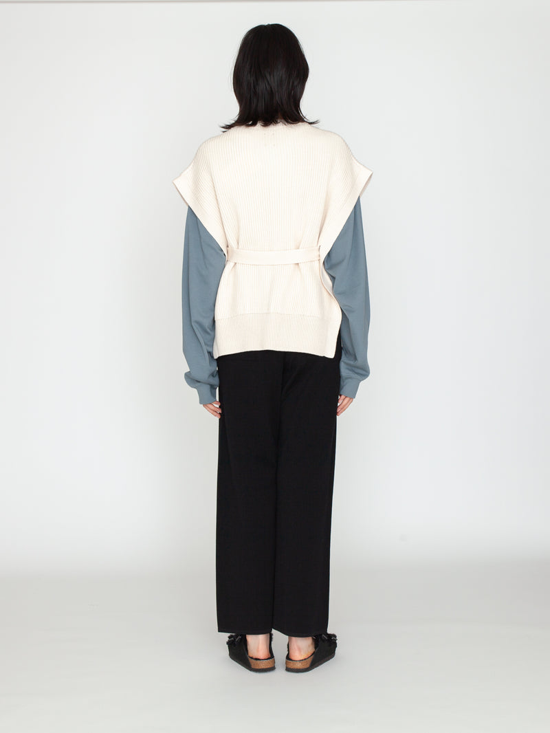 BATONER | ソリッドウールリブサイドオープンベスト