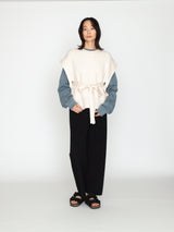 BATONER | ソリッドウールリブサイドオープンベスト