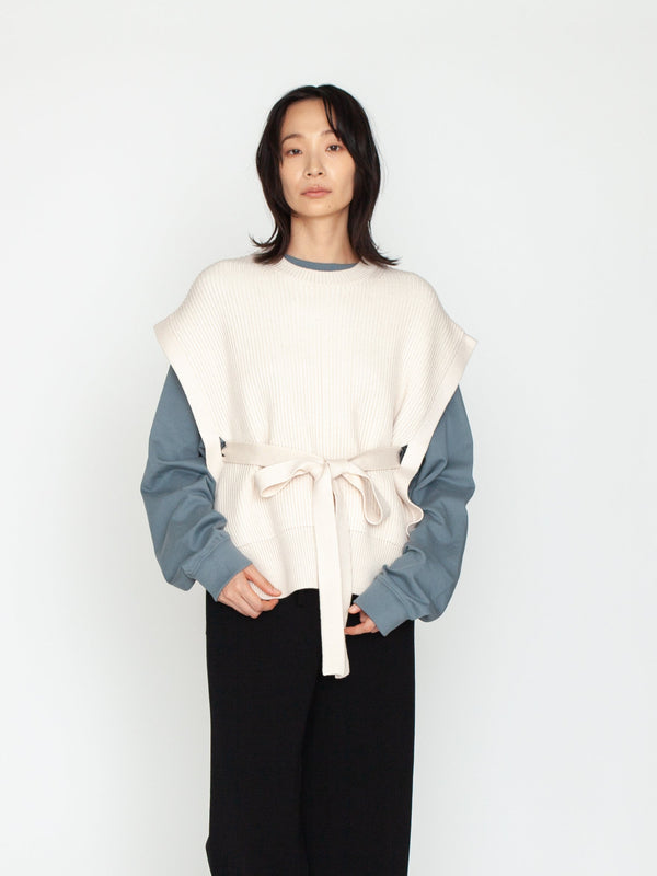 BATONER | ソリッドウールリブサイドオープンベスト