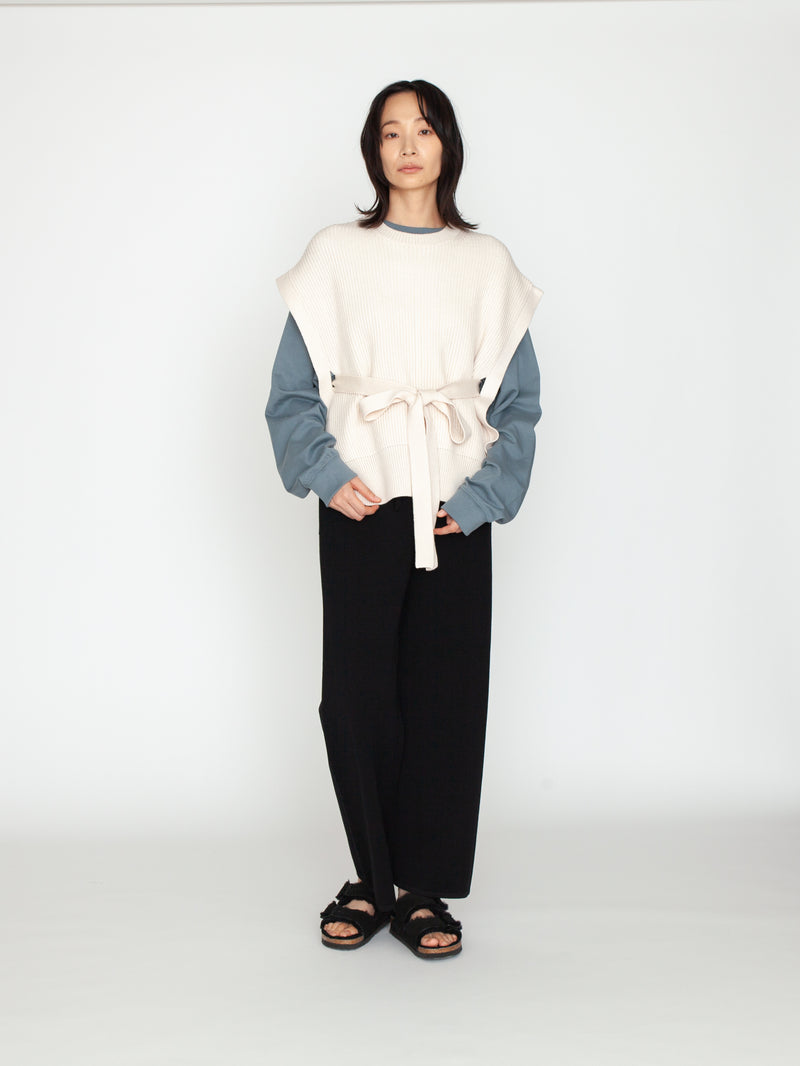 BATONER | ソリッドウールリブサイドオープンベスト