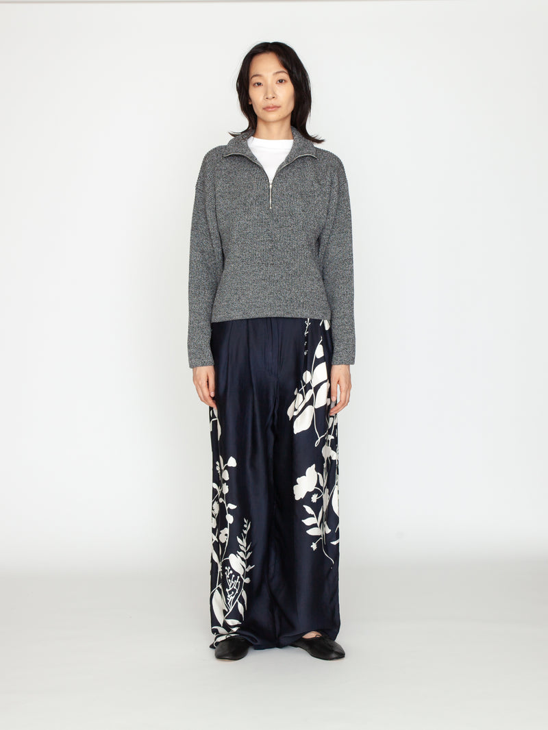 BATONER | ソリッドウールリブハーフジップ