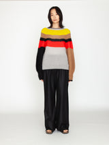 enrica | シルクモヘヤボーダーウールニットプルオーバー