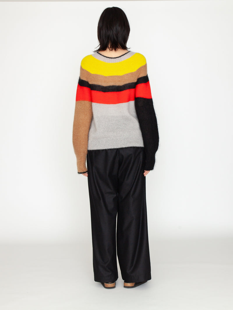 enrica | シルクモヘヤボーダーウールニットプルオーバー