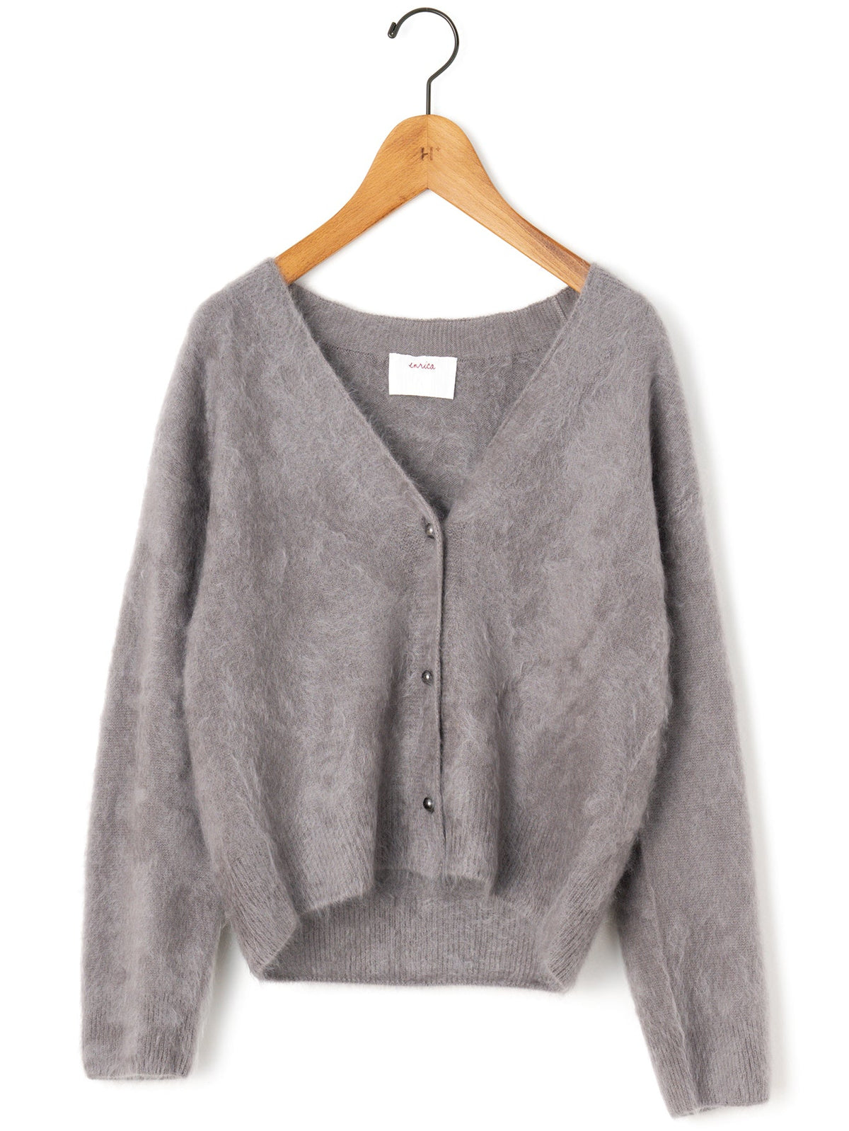 美品✨エンリカ　enrica　シャギーニットカーディガン　モヘア　カーキ 美品✨エンリカ enrica シャギーニットカーディガン モヘア