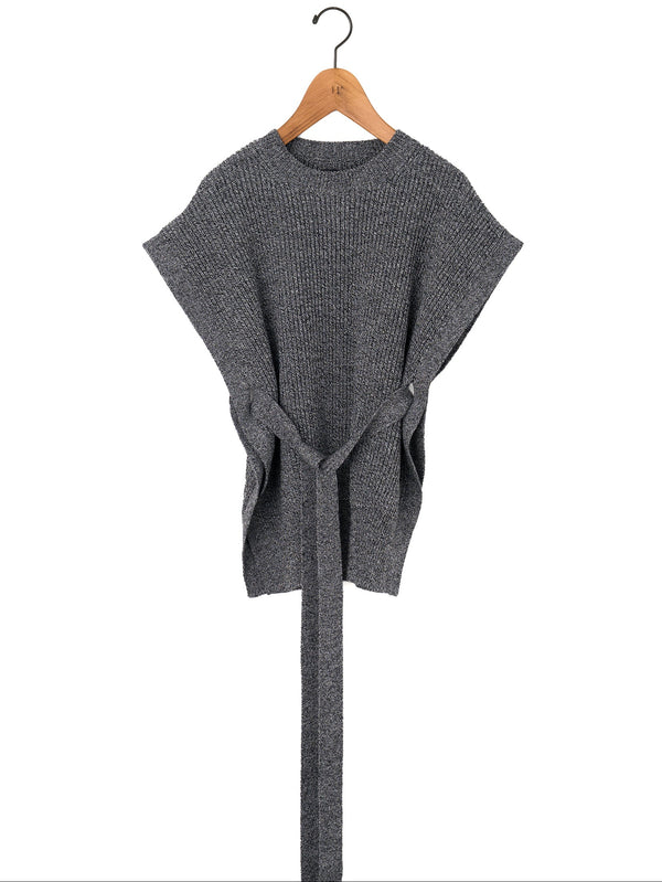 BATONER | ソリッドウールリブサイドオープンベスト