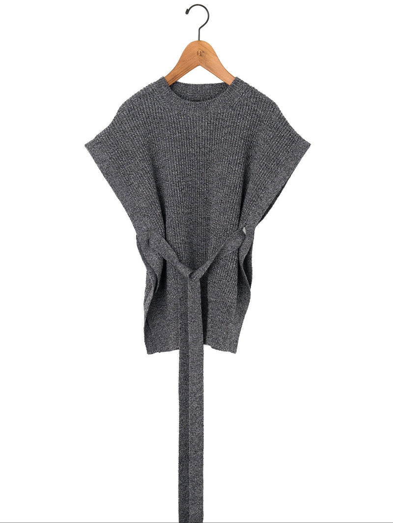 BATONER | ソリッドウールリブサイドオープンベスト