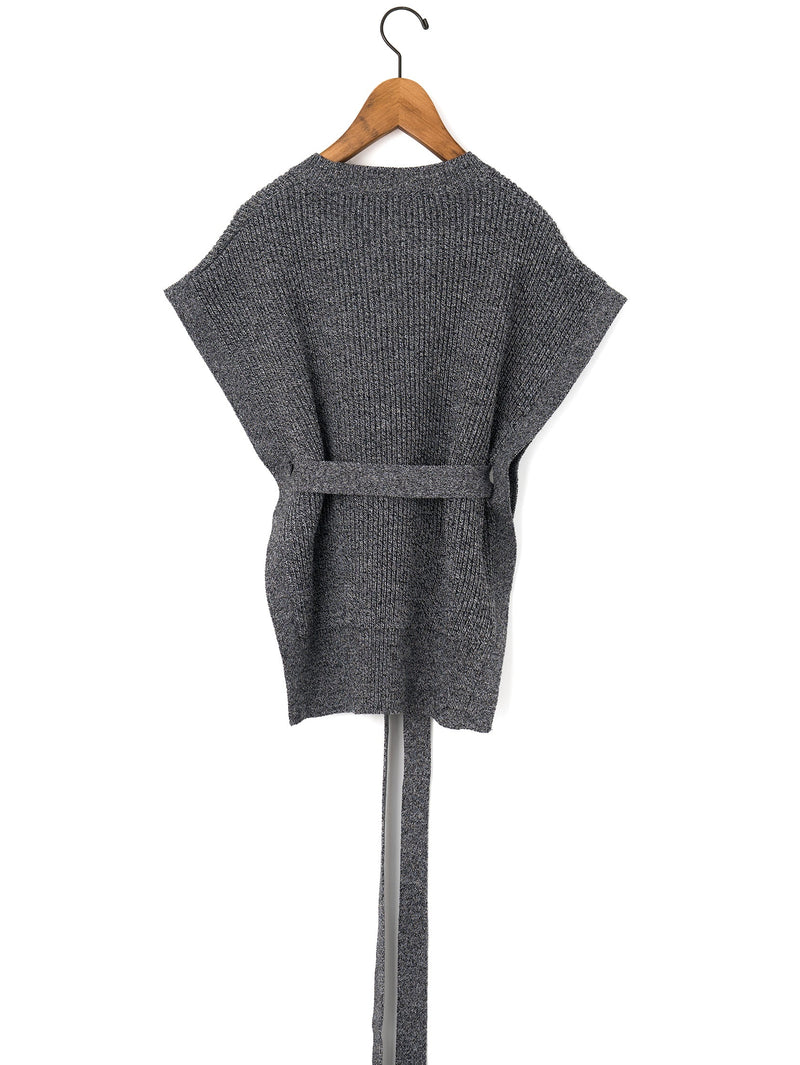 BATONER | ソリッドウールリブサイドオープンベスト