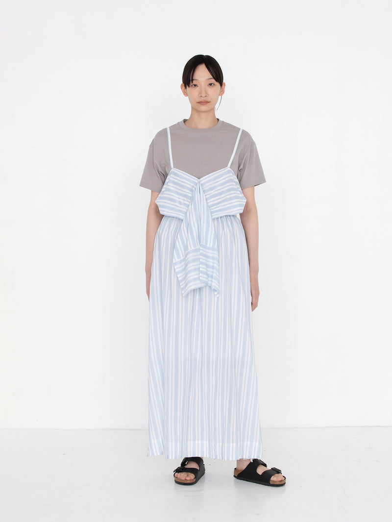 enrica | コットンシルクストライプワンピース