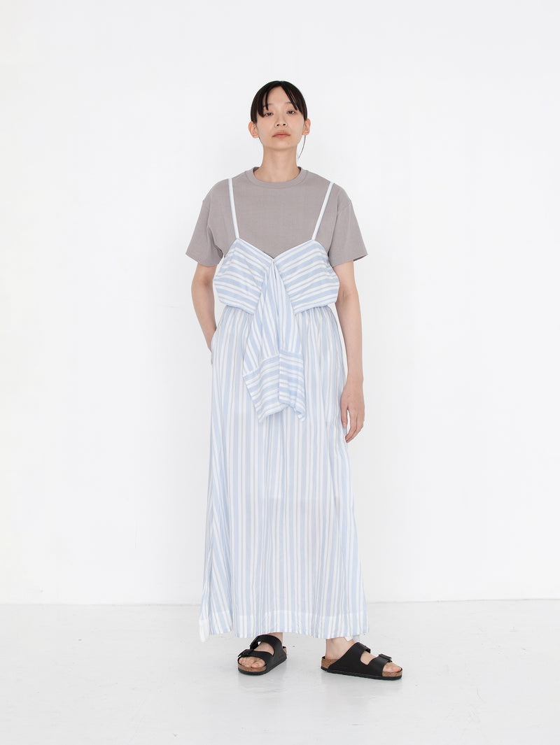 enrica | コットンシルクストライプワンピース