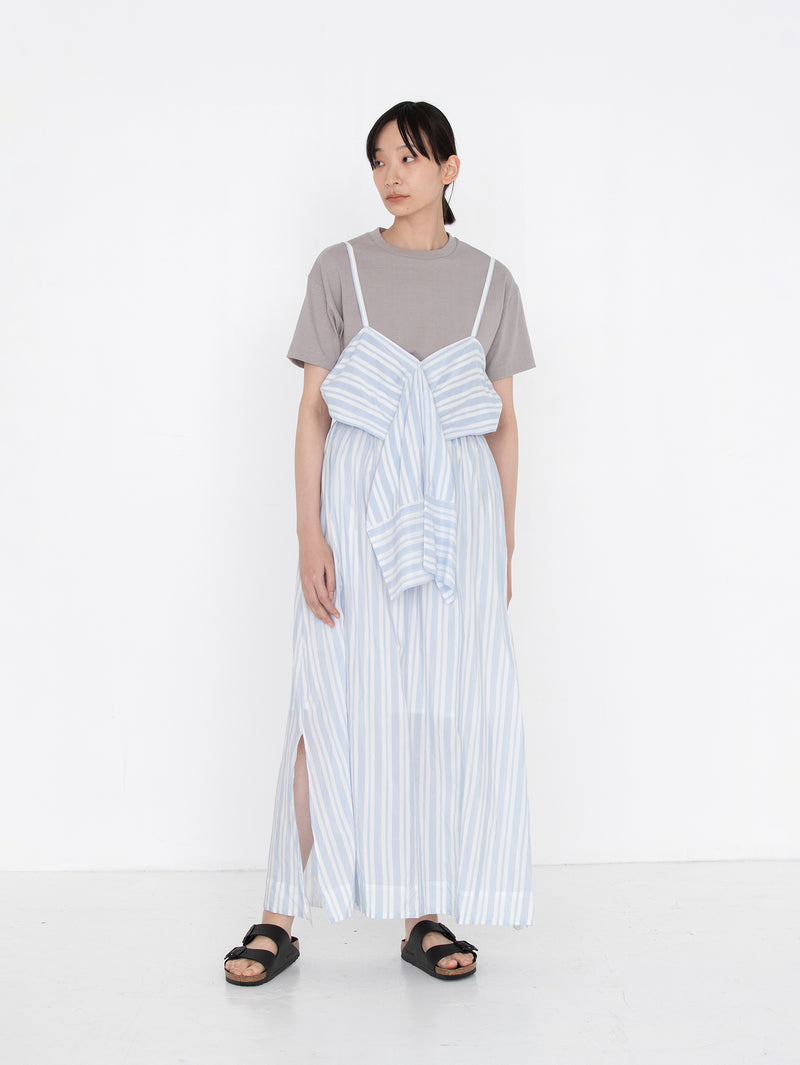 enrica | コットンシルクストライプワンピース