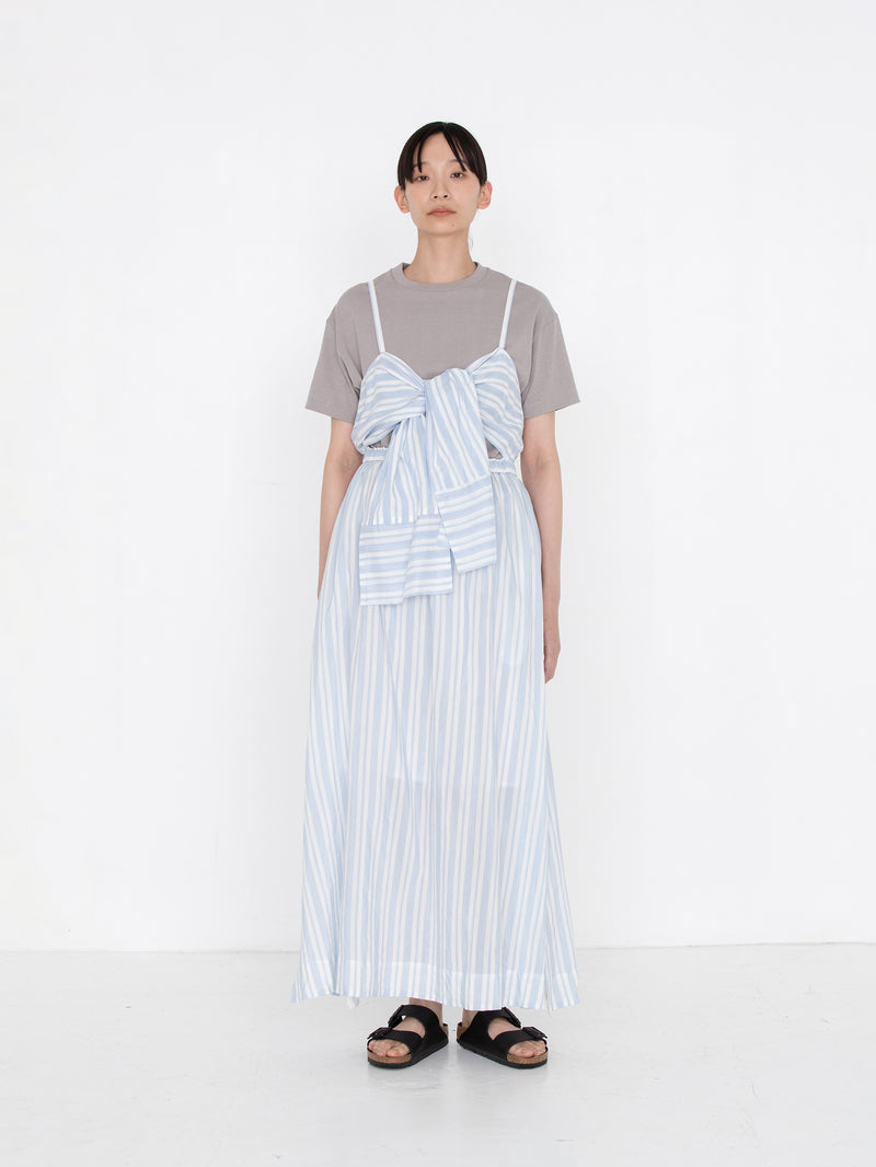 enrica | コットンシルクストライプワンピース