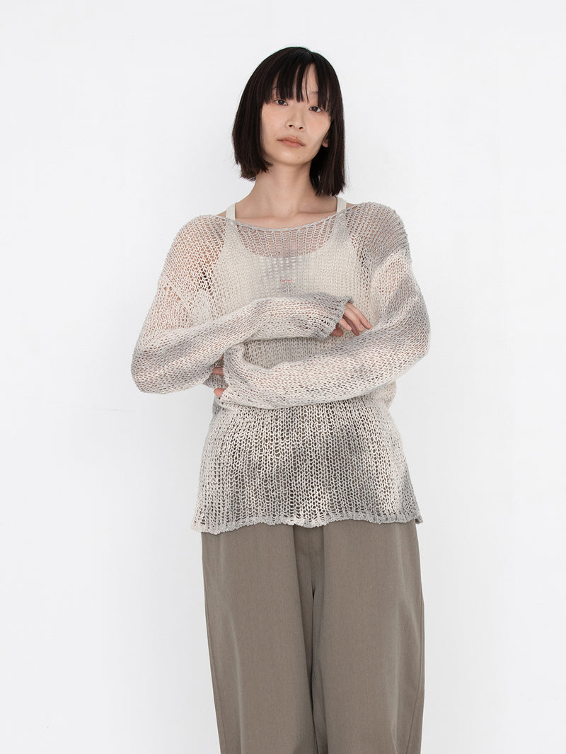 enrica | 沖縄手染めコットンリネンローゲージニット