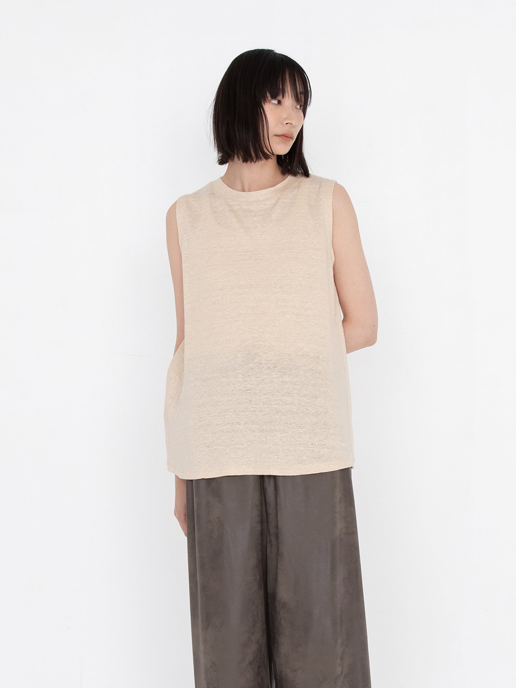 BATONER | NORMANDY LINEN A-LINE NO SLEEVEBN-25SL-057