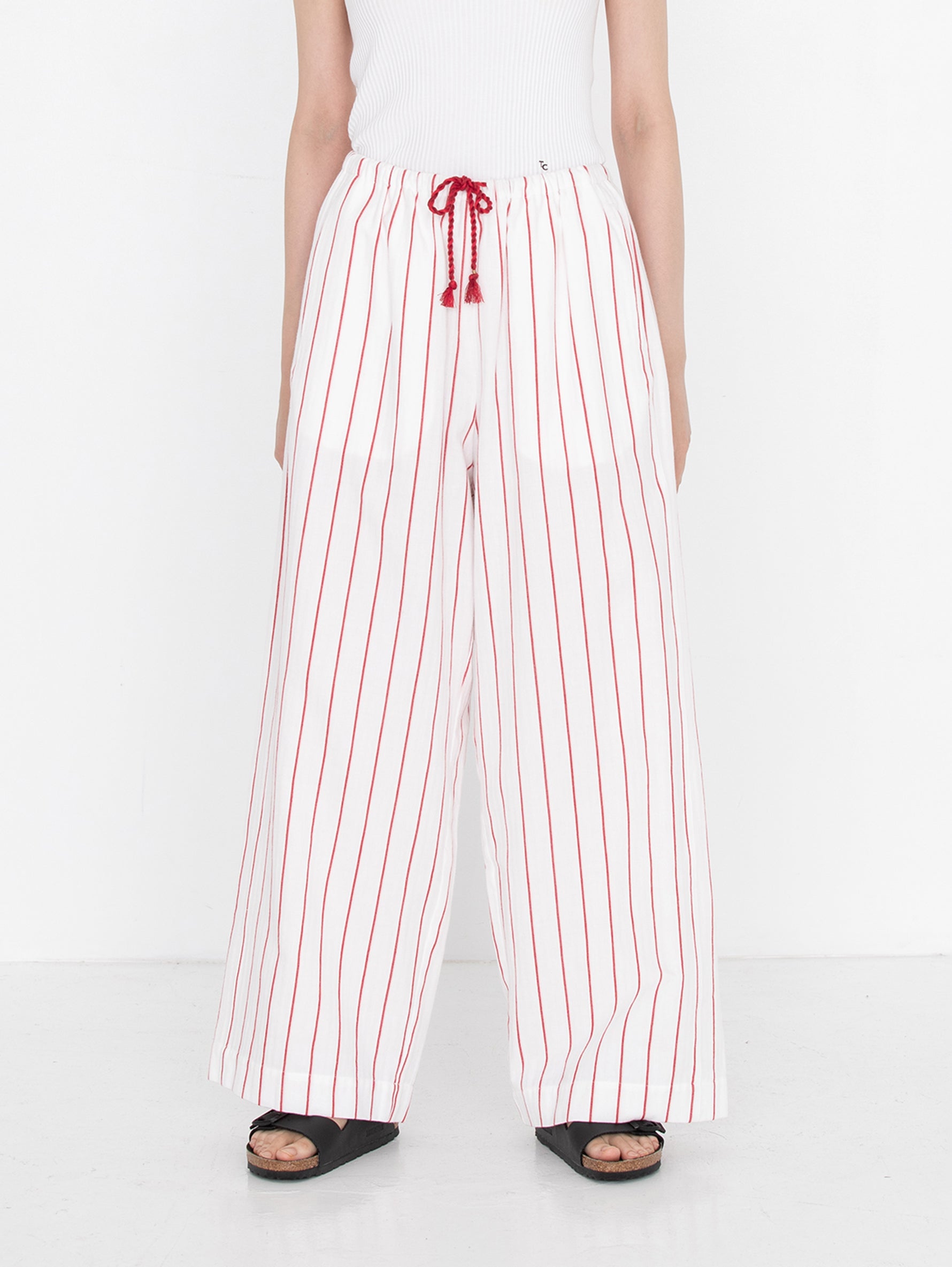 sana | tassel pants (herringbone stripe)