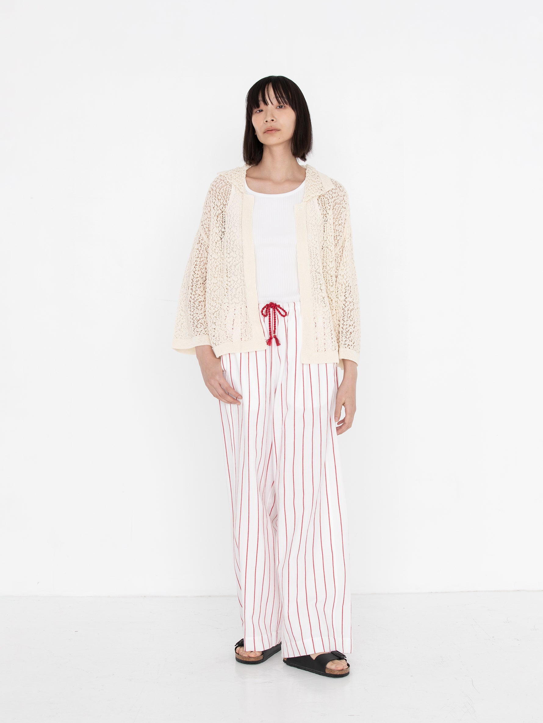 sana | tassel pants (herringbone stripe)