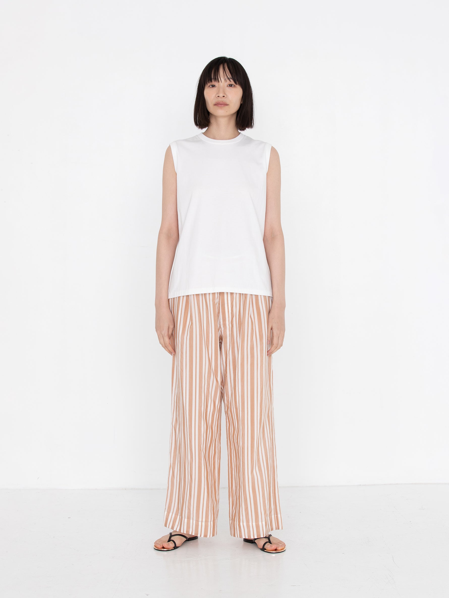 enrica | コットンシルクストライプパンツ