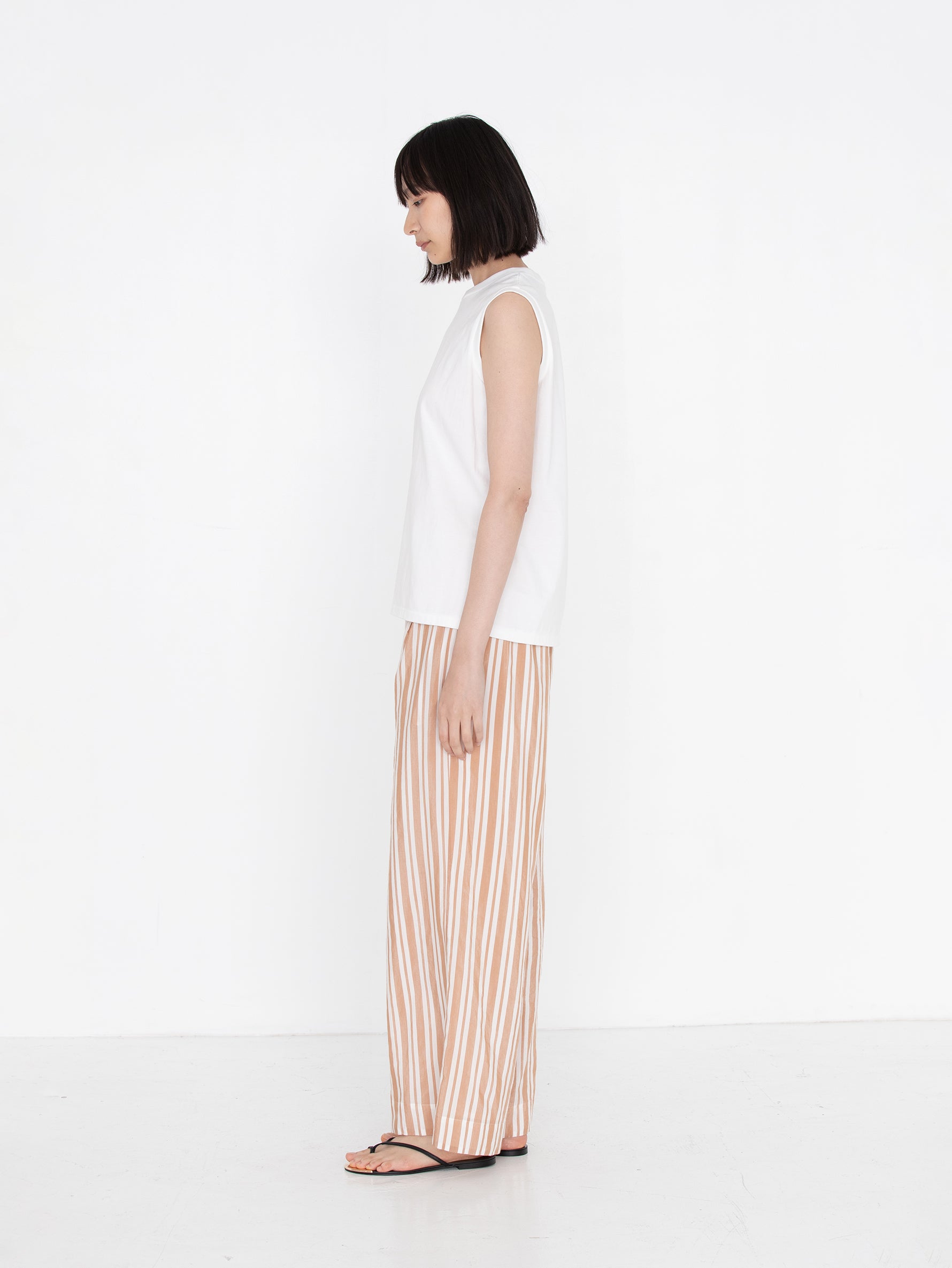 enrica | コットンシルクストライプパンツ