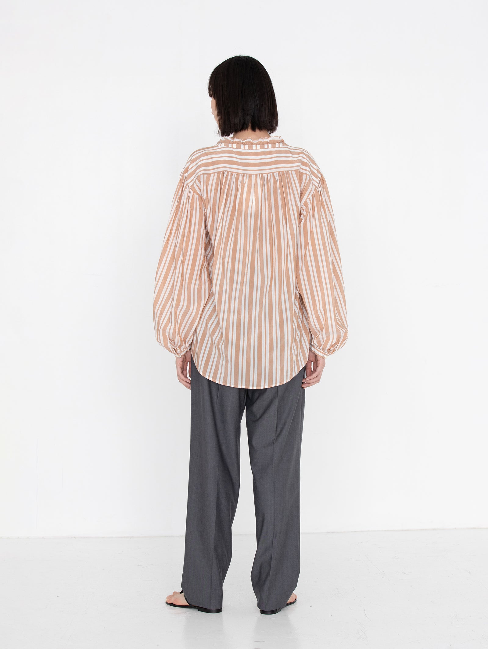 enrica | コットンシルクストライプブラウス – H+HELIOTROPE