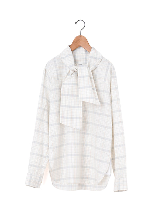 BOWTE | FINX COTTON GRID GRAPH CHECK BOW BLOUSE 261-01-0002