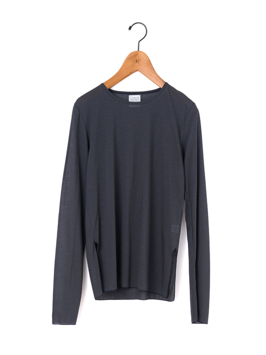 GGG | Side Slit Crew Neck Long Sleeve T  02-01-1854