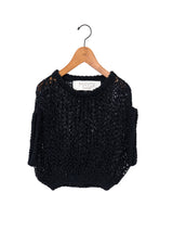 MAYDI | ENTRELAZADO Honeycomb net stitch ribbed neck and hem Top(For Women)