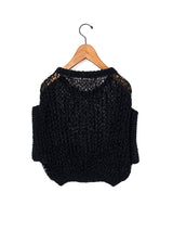 MAYDI | ENTRELAZADO Honeycomb net stitch ribbed neck and hem Top(For Women)