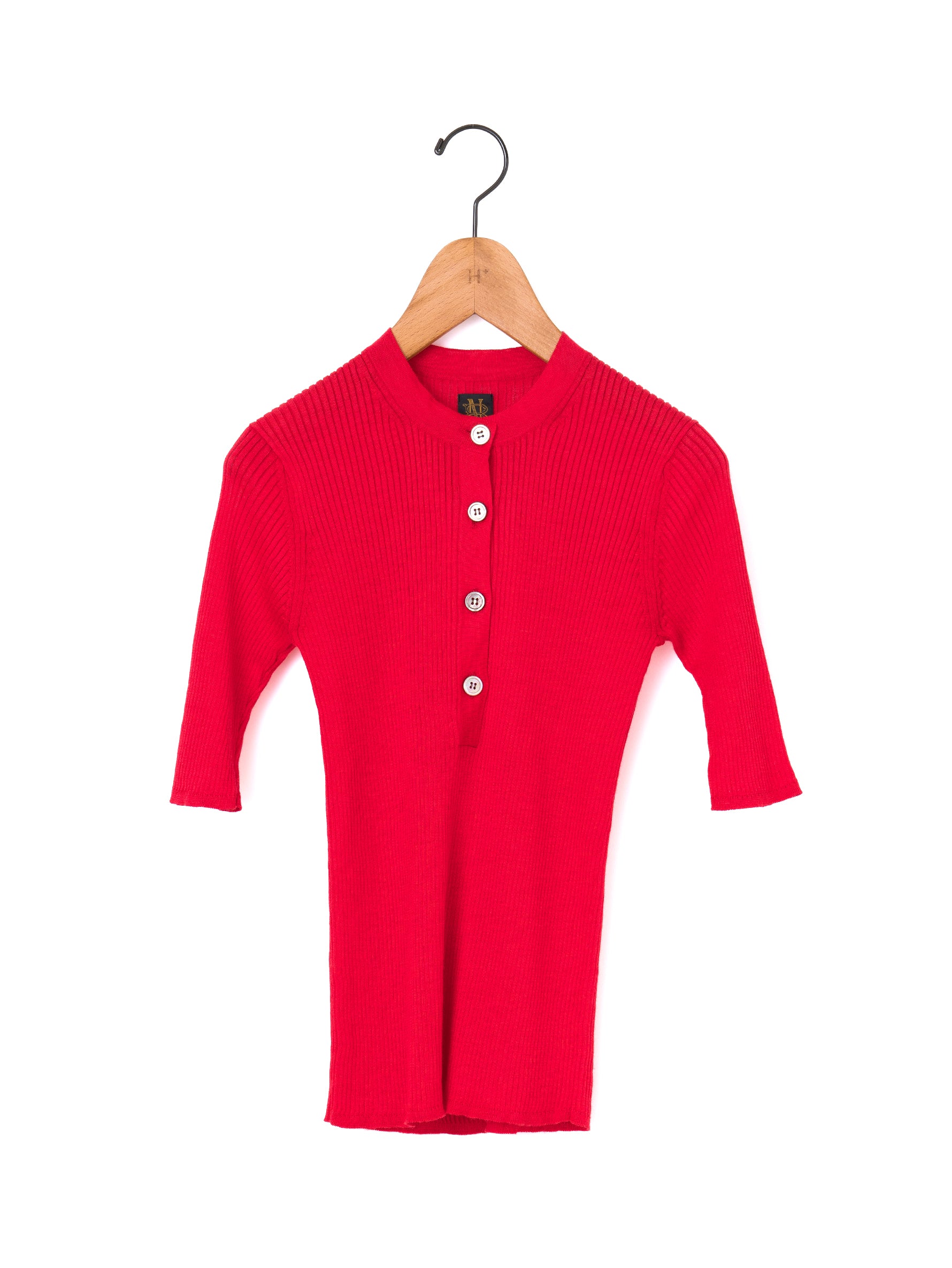 BATONER | CHOMA RIB HENLEY NECK HALF SLEEVE BN-26SL-043