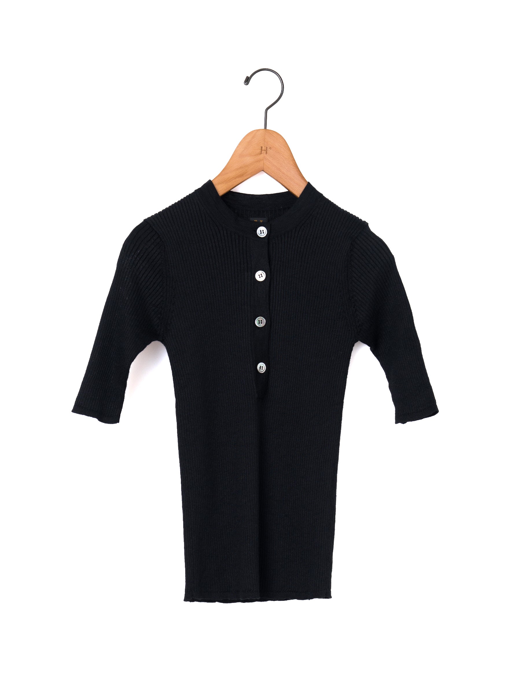 BATONER | CHOMA RIB HENLEY NECK HALF SLEEVE BN-26SL-043