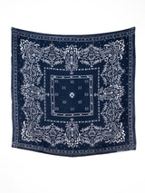 【予約商品】manipuri | ＜別注 コットンシルクストール120＞メドウバンダナ NAVY×white 0161333800