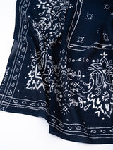 【予約商品】manipuri | ＜別注 コットンシルクストール120＞メドウバンダナ NAVY×white 0161333800