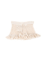 MAYDI | ENSEMBLE Simple net stitch crochet fringed Mini Skirt(For Women)