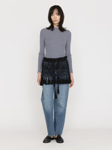 MAYDI | ENSEMBLE Simple net stitch crochet fringed Mini Skirt(For Women)