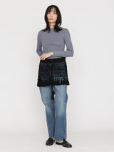 MAYDI | ENSEMBLE Simple net stitch crochet fringed Mini Skirt(For Women)