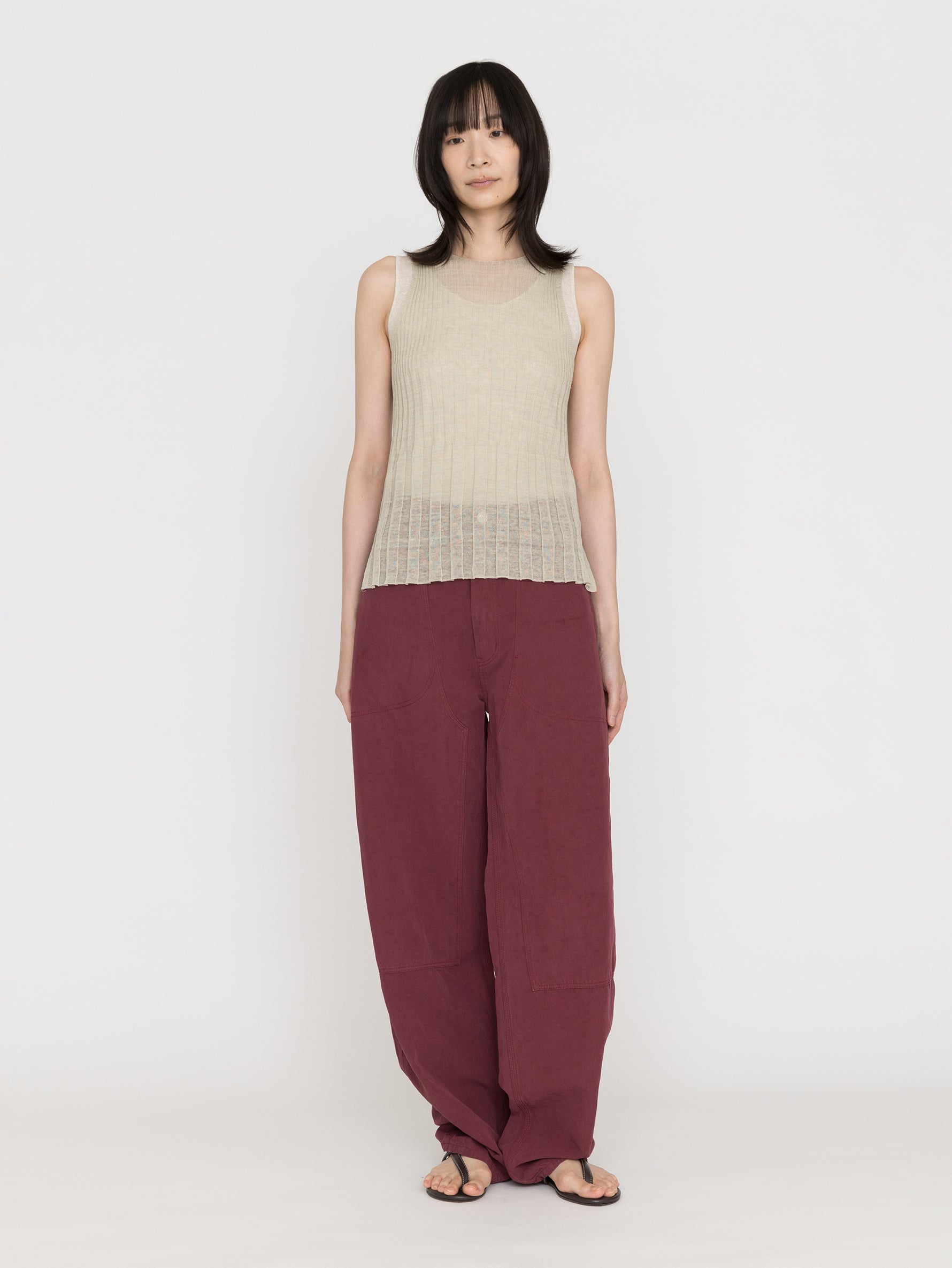 enrica | リネンリブノースリーブニットKNIT 232