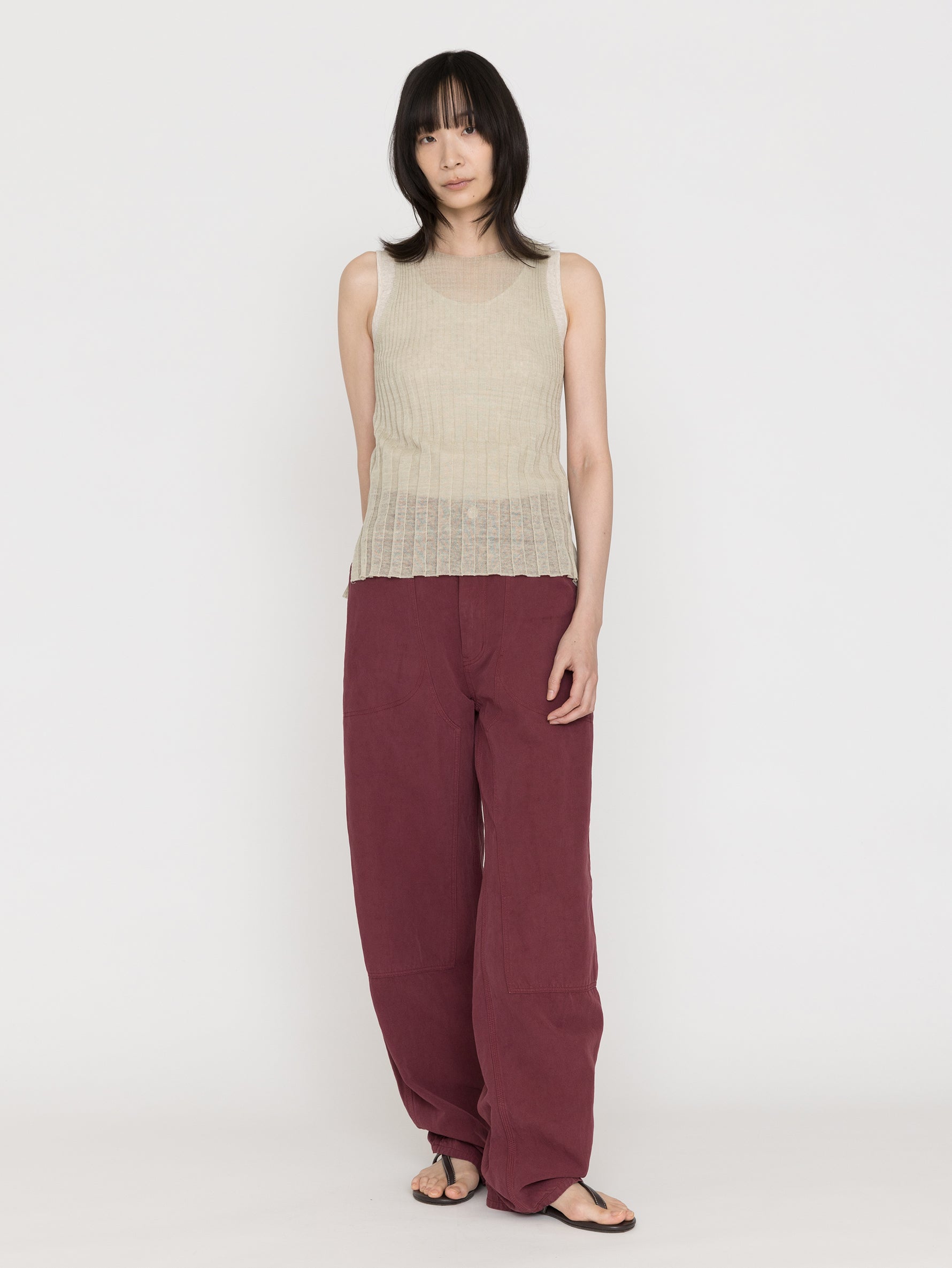 enrica | リネンリブノースリーブニットKNIT 232