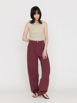 BOWTE | COTTON LINEN BOILE PIECE DYED DOUBLE KNEE PANTS 261-04-0003