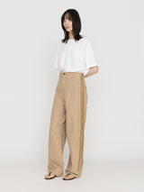 BOWTE | COTTON LINEN BOILE ZIP DETAIL CURB PANTS 261-04-0007
